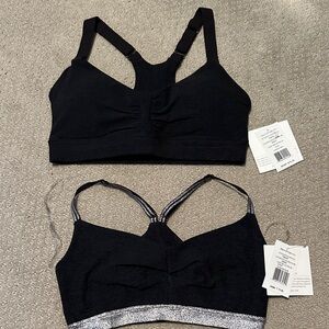 New! 2 Beyond Yoga Black Sports Bra Set